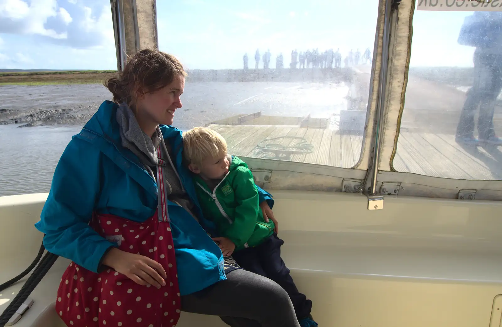 Isobel and Harry on the ferry back, from A Trip to Hurst Castle, Keyhaven, Hampshire - 28th August 2015