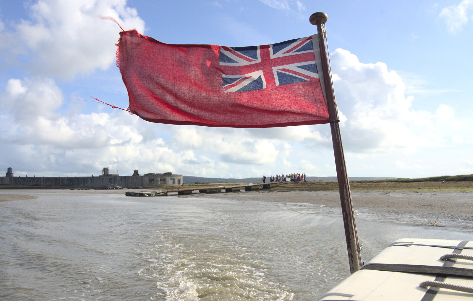 A tattered red ensign in the wind from A Trip to Hurst Castle, Keyhaven, Hampshire - 28th August 2015
