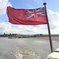 A tattered red ensign in the wind, A Trip to Hurst Castle, Keyhaven, Hampshire - 28th August 2015