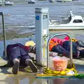 Some people do a spot of crabbing, A Trip to Hurst Castle, Keyhaven, Hampshire - 28th August 2015