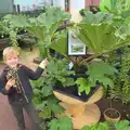 Fred next to a giant plant, Camping at Roundhills, Brockenhurst, New Forest, Hampshire - 29th August 2015