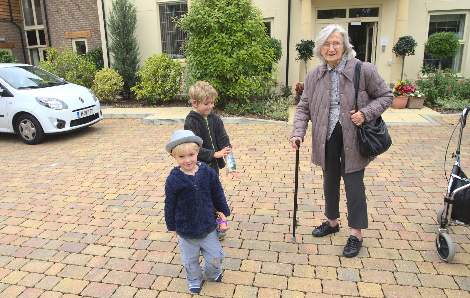 Harry, Fred and Grandmother from Camping at Roundhills, Brockenhurst, New Forest, Hampshire - 29th August 2015