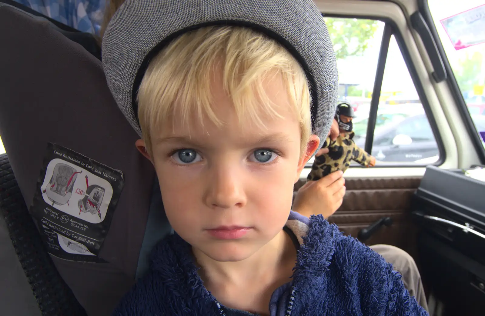 Harry does a 'look', from Camping at Roundhills, Brockenhurst, New Forest, Hampshire - 29th August 2015