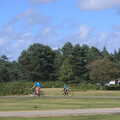 Cyclists at Roundhills, Camping at Roundhills, Brockenhurst, New Forest, Hampshire - 29th August 2015