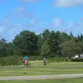 Cyclists at Roundhills, Camping at Roundhills, Brockenhurst, New Forest, Hampshire - 29th August 2015