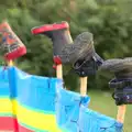 The boys' shoes are on sticks to dry, Camping at Roundhills, Brockenhurst, New Forest, Hampshire - 29th August 2015