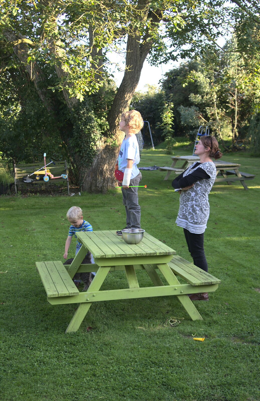 Fred's on a table in the garden from A 1940s Dance, Bressingham Steam Museum, Bressingham, Norfolk - 19th September 2015