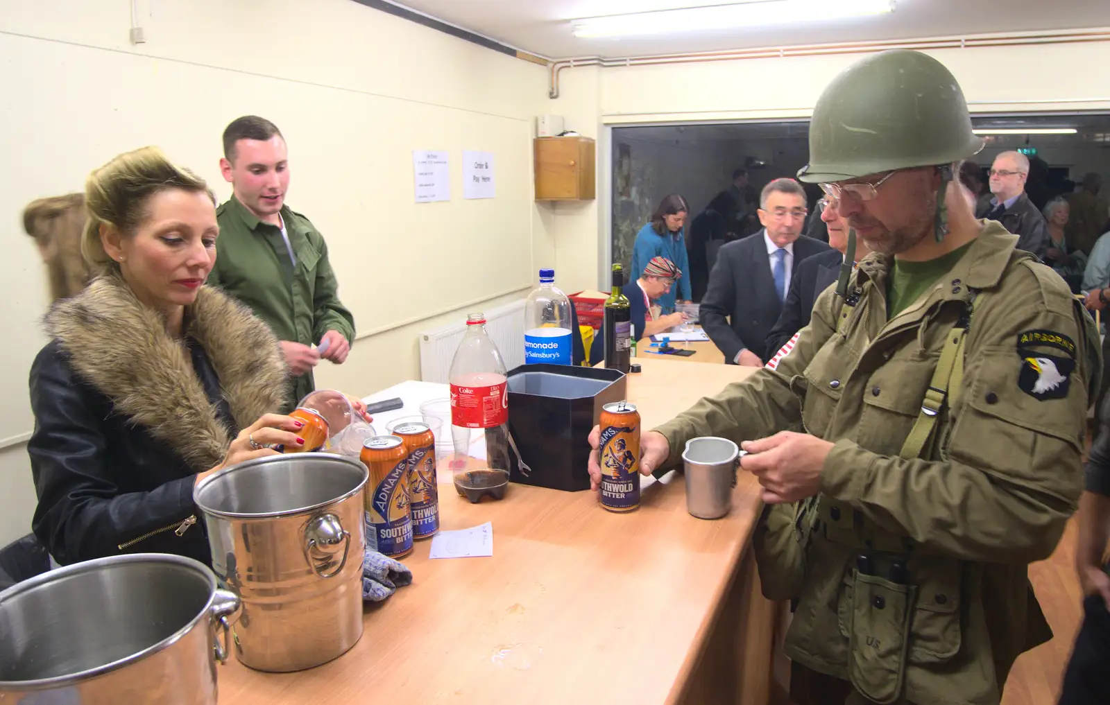 Marc gets a can of Adnams at the bar, from A 1940s Dance, Bressingham Steam Museum, Bressingham, Norfolk - 19th September 2015