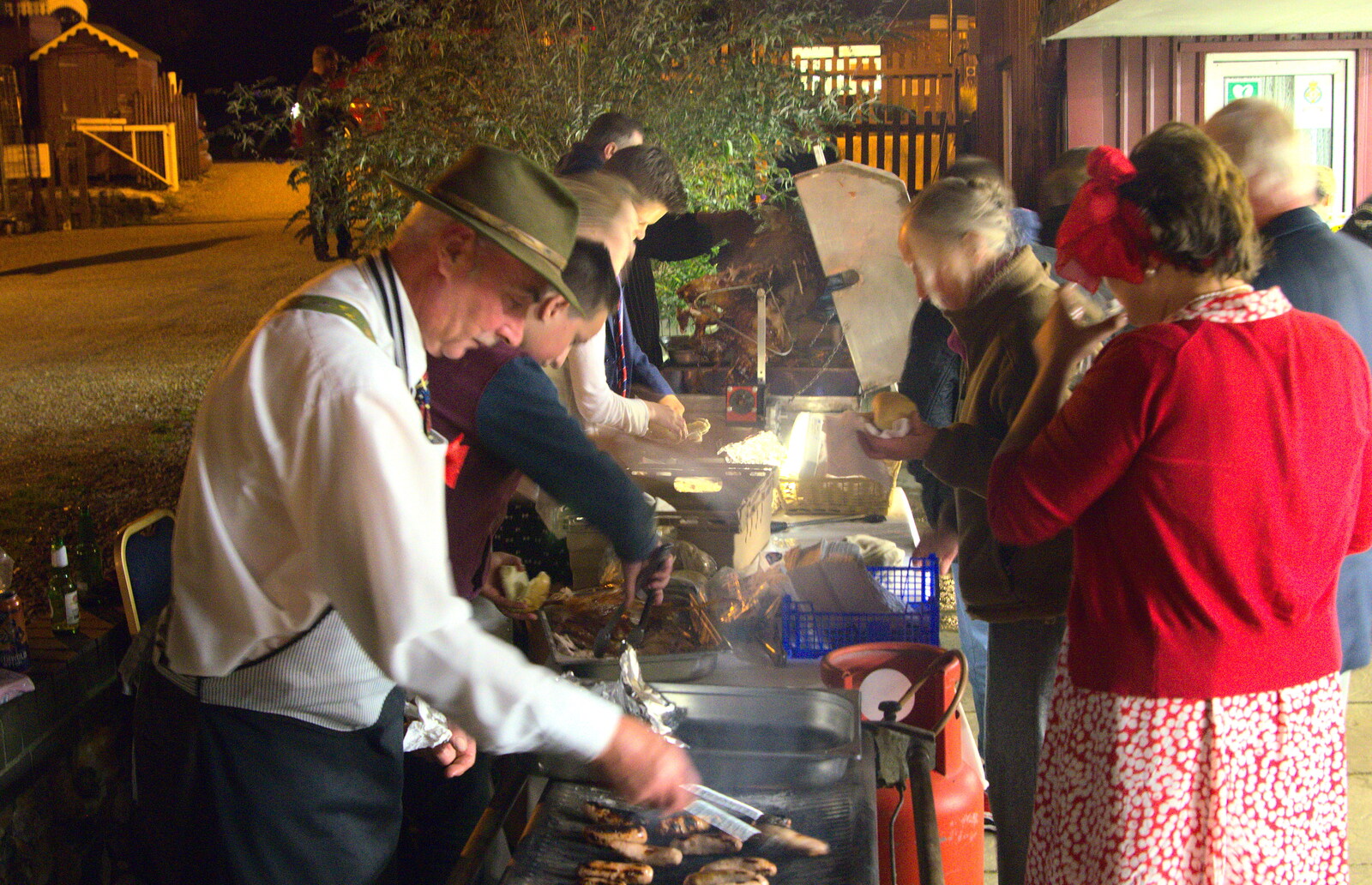 There's a barbeque occuring outside from A 1940s Dance, Bressingham Steam Museum, Bressingham, Norfolk - 19th September 2015