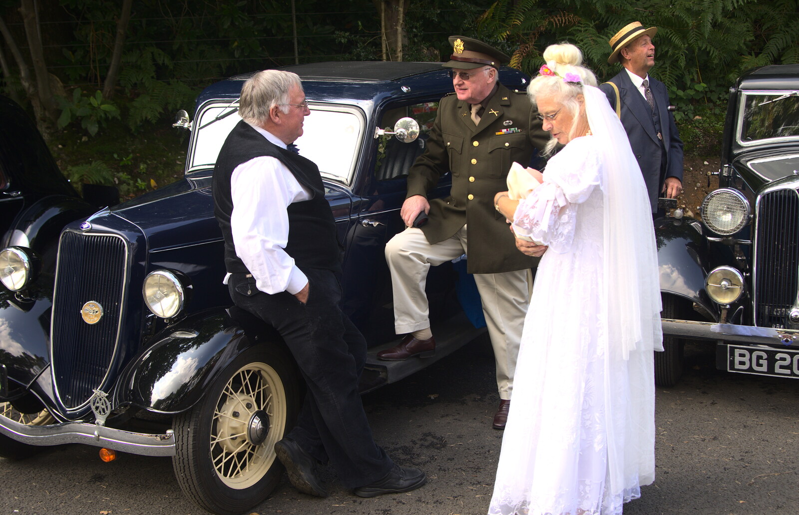A fake wedding couple from A Steamy 1940s Day Out, Holt and Sheringham, Norfolk - 20th September 2015