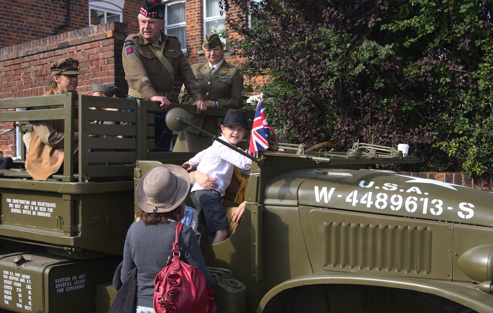 Fred on Clive's truck from A Steamy 1940s Day Out, Holt and Sheringham, Norfolk - 20th September 2015