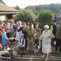 The crowds wave - it's like being royalty, A Steamy 1940s Day Out, Holt and Sheringham, Norfolk - 20th September 2015