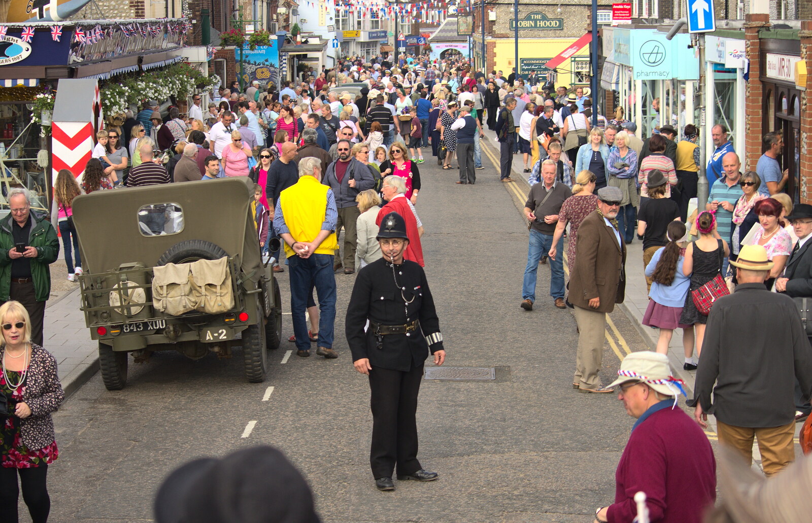 The truck gets a police escort from A Steamy 1940s Day Out, Holt and Sheringham, Norfolk - 20th September 2015