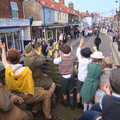 The kids wave to the crowds, A Steamy 1940s Day Out, Holt and Sheringham, Norfolk - 20th September 2015