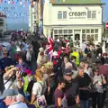 Some Royal Marine-types squeeze through the crowds, A Steamy 1940s Day Out, Holt and Sheringham, Norfolk - 20th September 2015