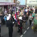 Royal Marines with a flag, A Steamy 1940s Day Out, Holt and Sheringham, Norfolk - 20th September 2015