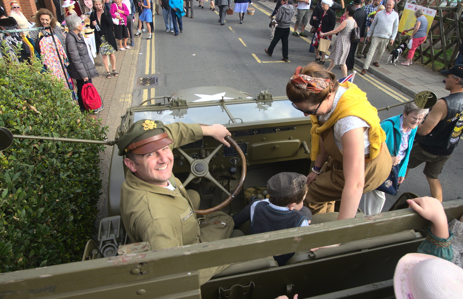 Clive grins from A Steamy 1940s Day Out, Holt and Sheringham, Norfolk - 20th September 2015