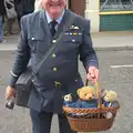 An RAF chap with a basket full of RAF bears, A Steamy 1940s Day Out, Holt and Sheringham, Norfolk - 20th September 2015