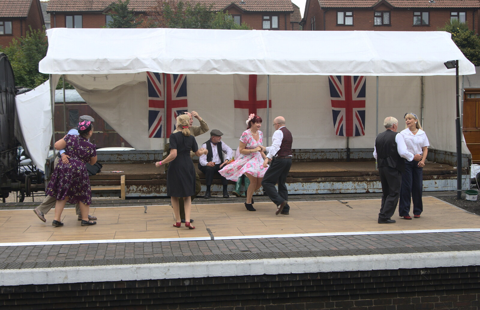 Some jitterbuggers on Platform 1 at Sheringham from A Steamy 1940s Day Out, Holt and Sheringham, Norfolk - 20th September 2015