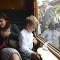 Isobel and Fred in the carriage, A Steamy 1940s Day Out, Holt and Sheringham, Norfolk - 20th September 2015