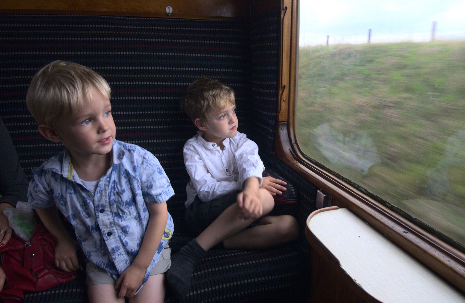 Harry and Fred watch the world go by from A Steamy 1940s Day Out, Holt and Sheringham, Norfolk - 20th September 2015