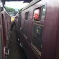 Two rakes of Maroon coachs meet at Weybourne, A Steamy 1940s Day Out, Holt and Sheringham, Norfolk - 20th September 2015