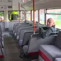 Grandad grabs a downstairs spot on the bus, A Steamy 1940s Day Out, Holt and Sheringham, Norfolk - 20th September 2015