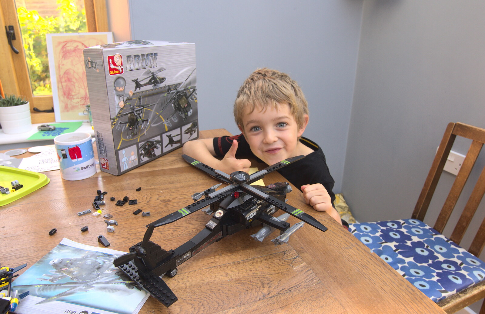 Fred likes his new helicopter from Fred's Lego, a Giant Clock, and a Trip to Norwich, Norfolk - 25th September 2015
