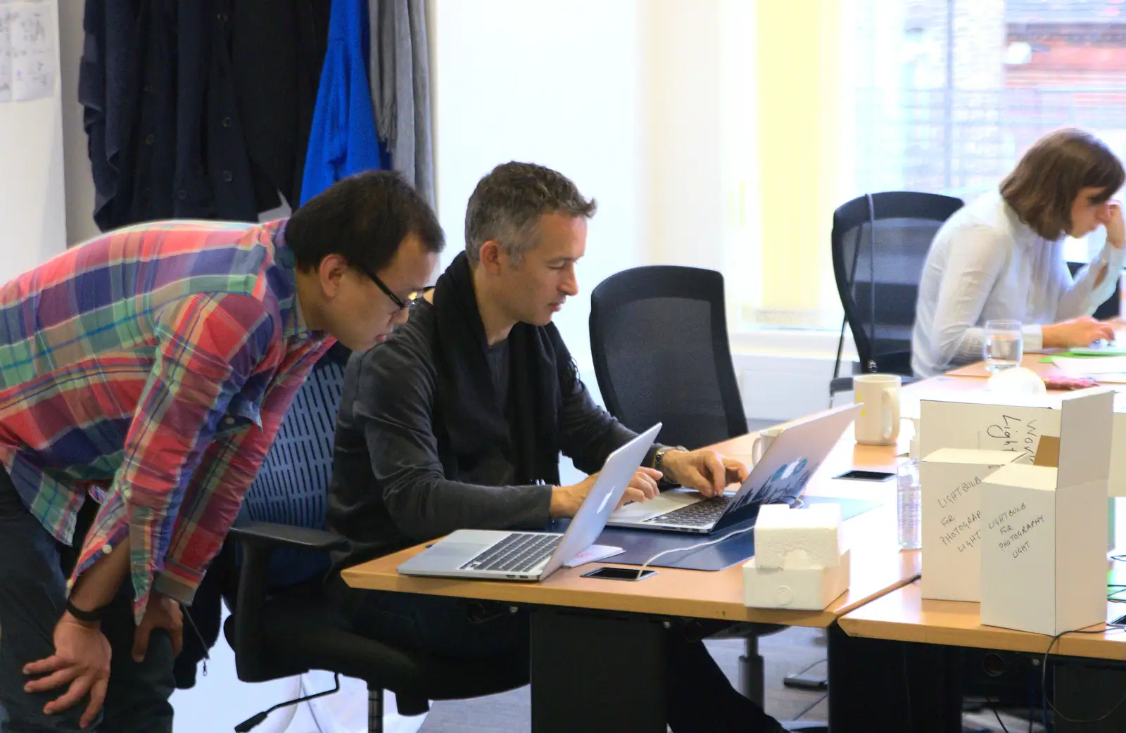 Nick on his laptop, from SwiftKey Innovation Week, Southwark Bridge Road, London - 7th October 2015