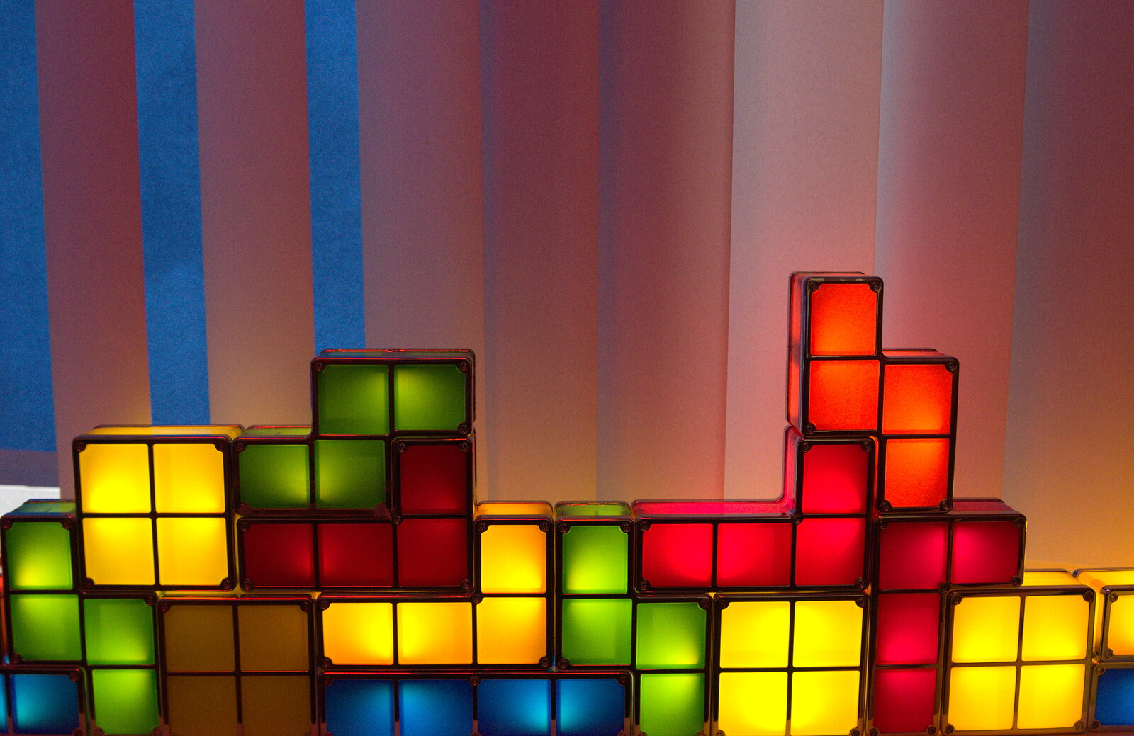 There are some cool Tetris-like lights from SwiftKey Innovation Week, Southwark Bridge Road, London - 7th October 2015