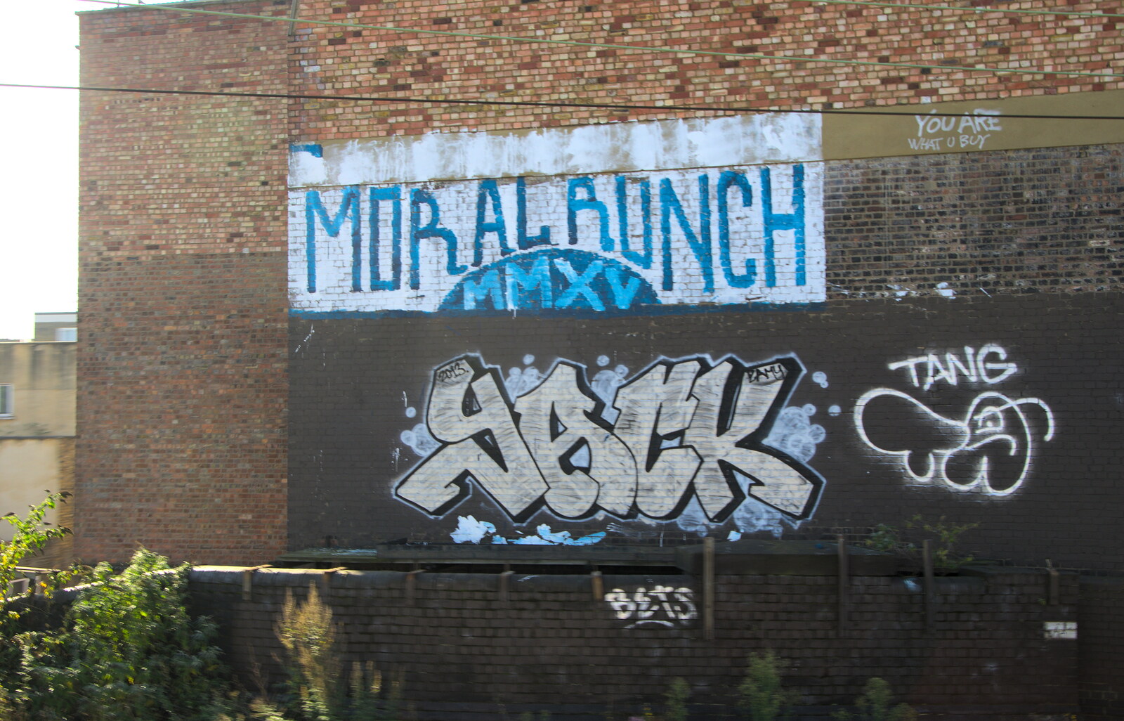 Moral Runch and Yack graffiti from SwiftKey Innovation Week, Southwark Bridge Road, London - 7th October 2015