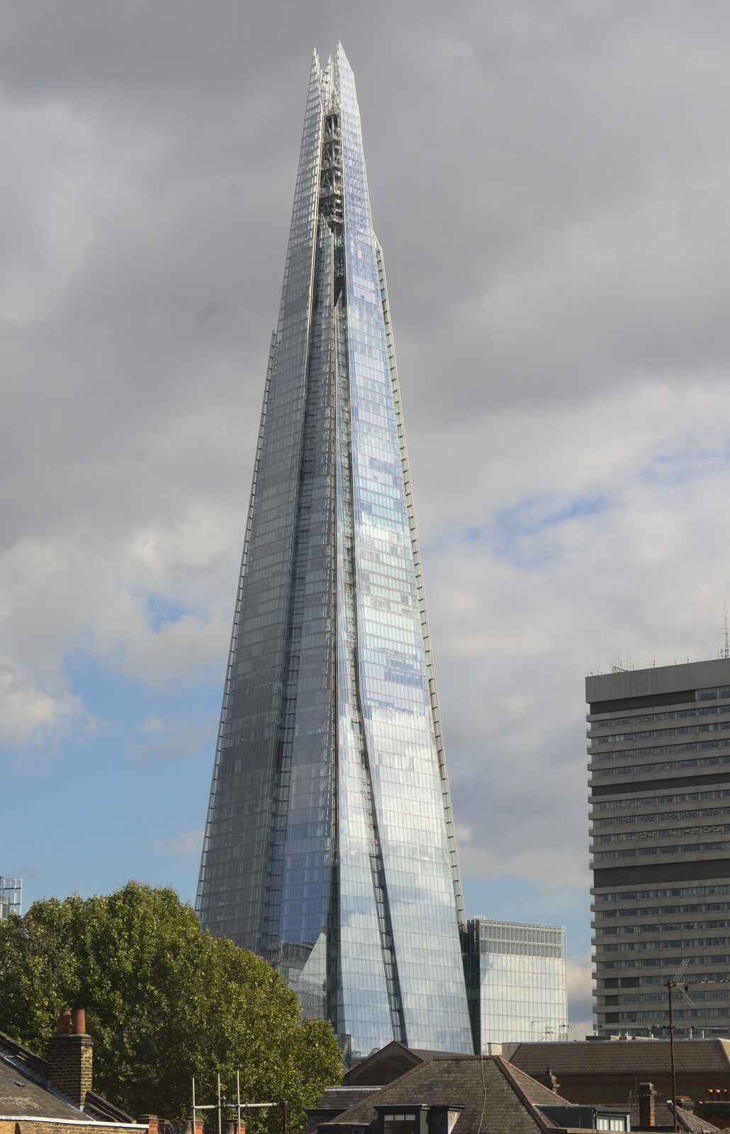 The Shard reflects a cloudy sky from SwiftKey Innovation Week, Southwark Bridge Road, London - 7th October 2015