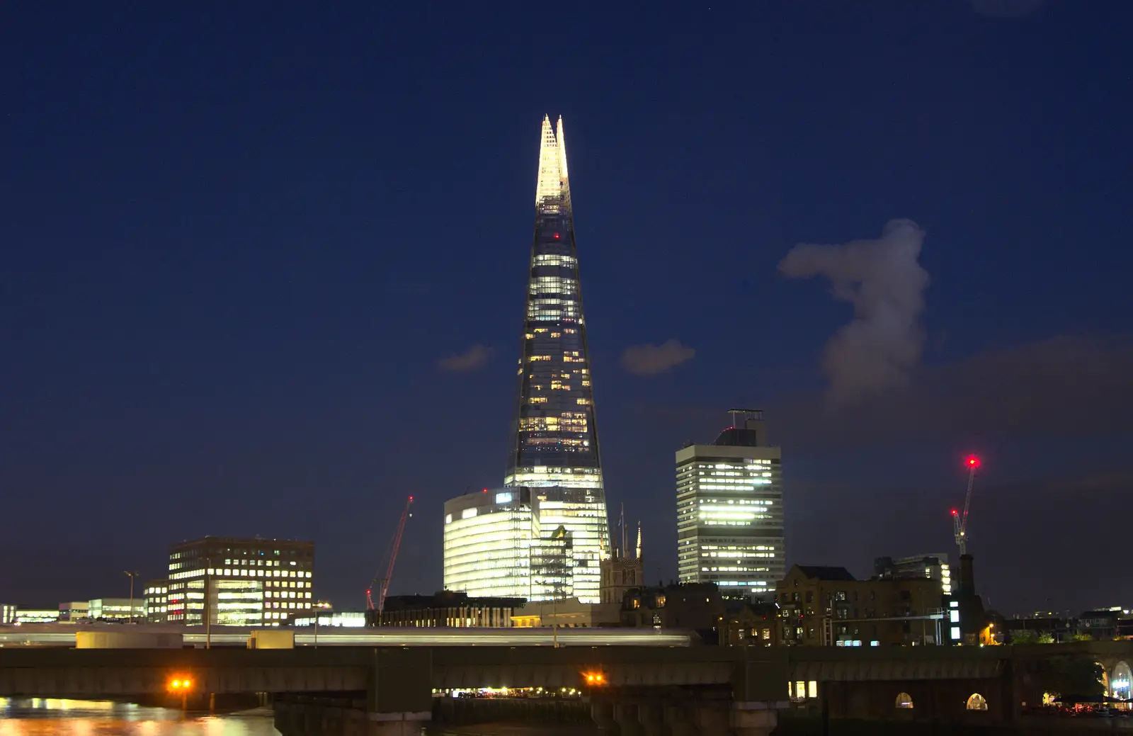 The Shard and Cannon Street Bridge, from SwiftKey Innovation Week, Southwark Bridge Road, London - 7th October 2015