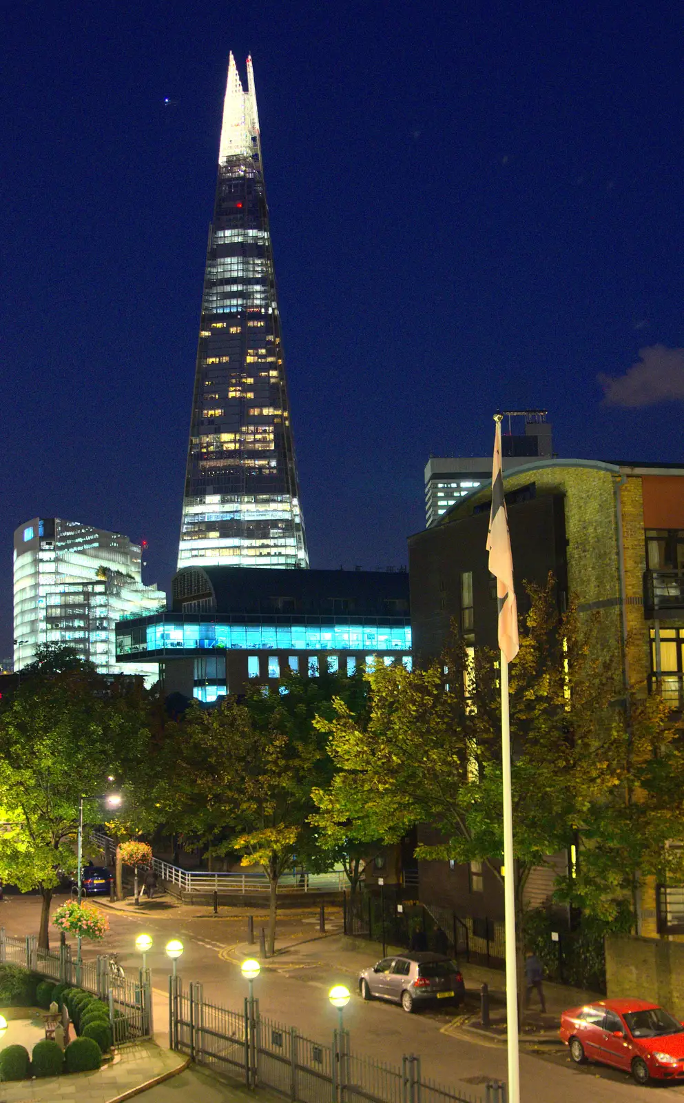 The Shard, as seen from a bridge somewhere, from SwiftKey Innovation Week, Southwark Bridge Road, London - 7th October 2015