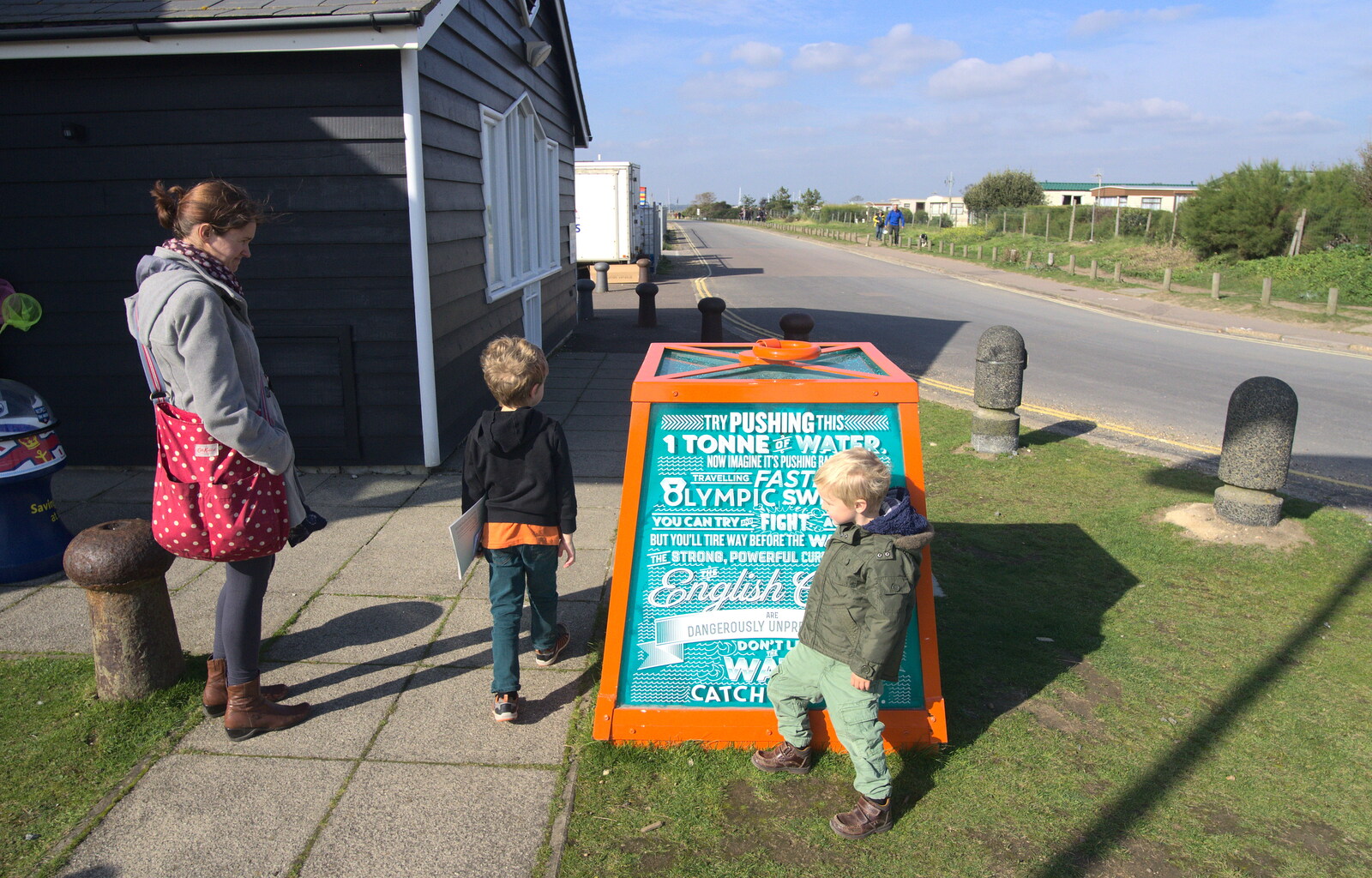 Harry tries to push around a tonne of water from A DC3 Quiz and the Alfred Corry, Southwold, Suffolk, - 9th October 2015