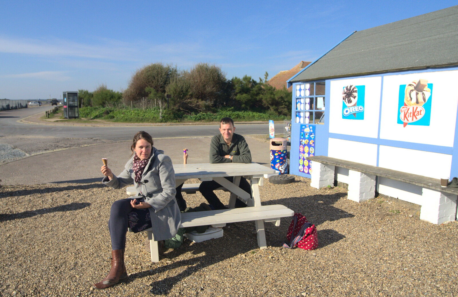 Isobel and Nosher down by the tuck shop from A DC3 Quiz and the Alfred Corry, Southwold, Suffolk, - 9th October 2015