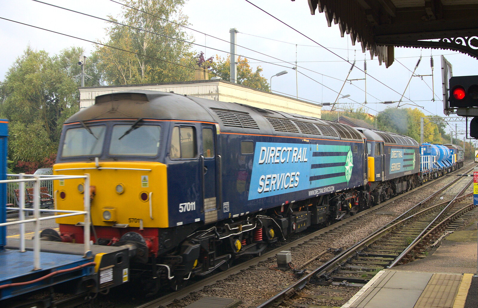 57011 is the third of four Class 57s from A DC3 Quiz and the Alfred Corry, Southwold, Suffolk, - 9th October 2015