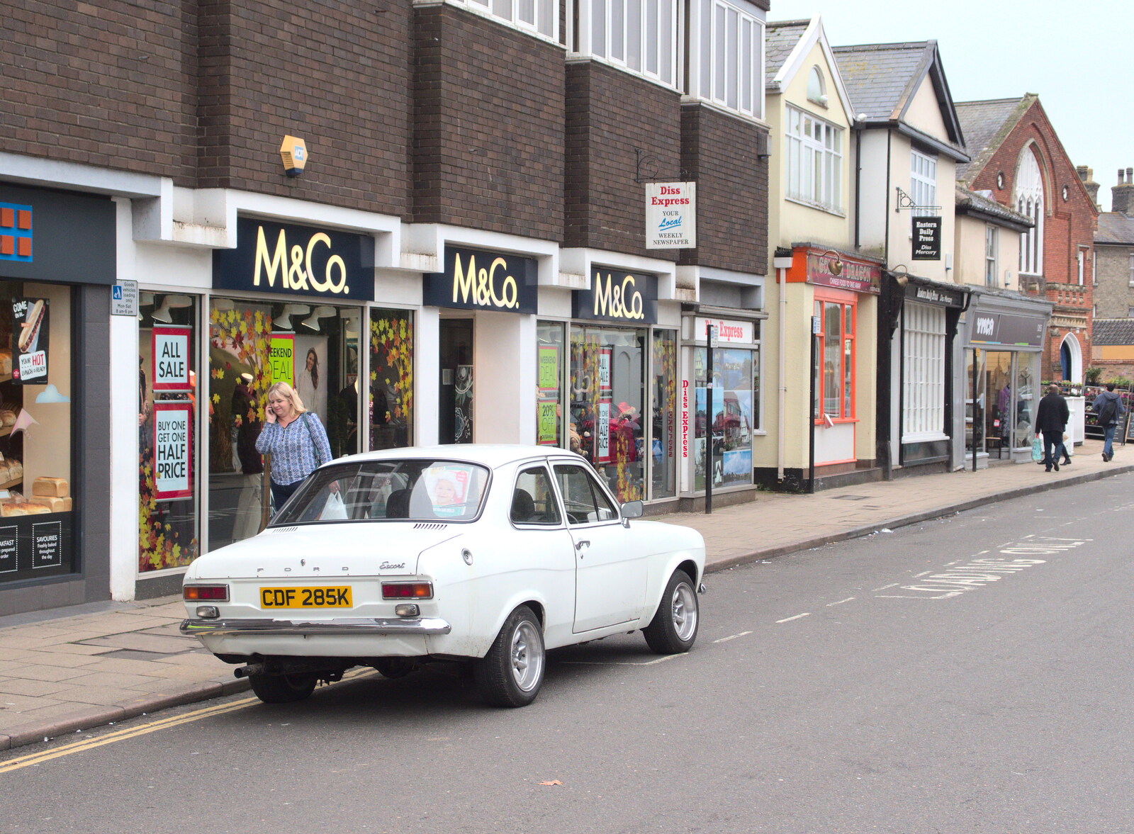 The Mark 1 Escort on Mere Street in Diss from Fred's Gyrobot, Brome, Suffolk - 18th October 2015