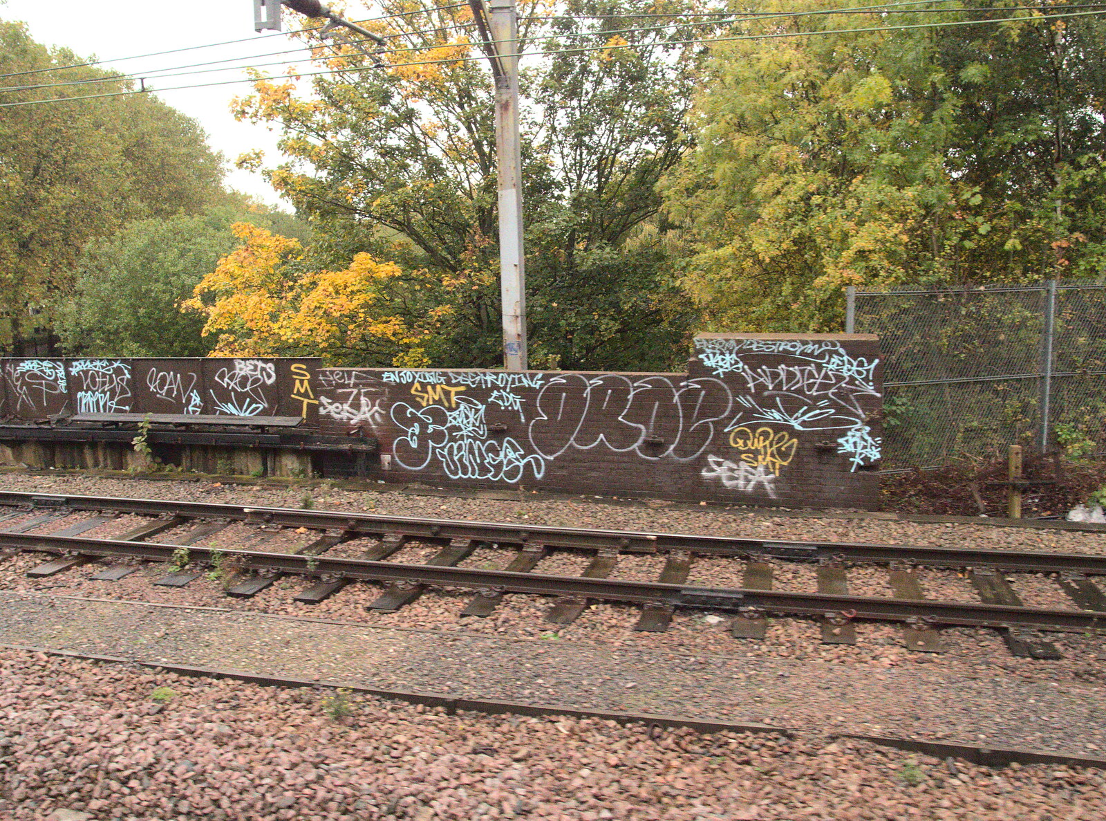 Trackside graffiti from Fred's Gyrobot, Brome, Suffolk - 18th October 2015