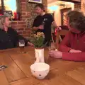 Rob, Billy and Max chat over a beer, Apple Picking and The BBs at Framingham Earl, Norfolk - 25th October 2015