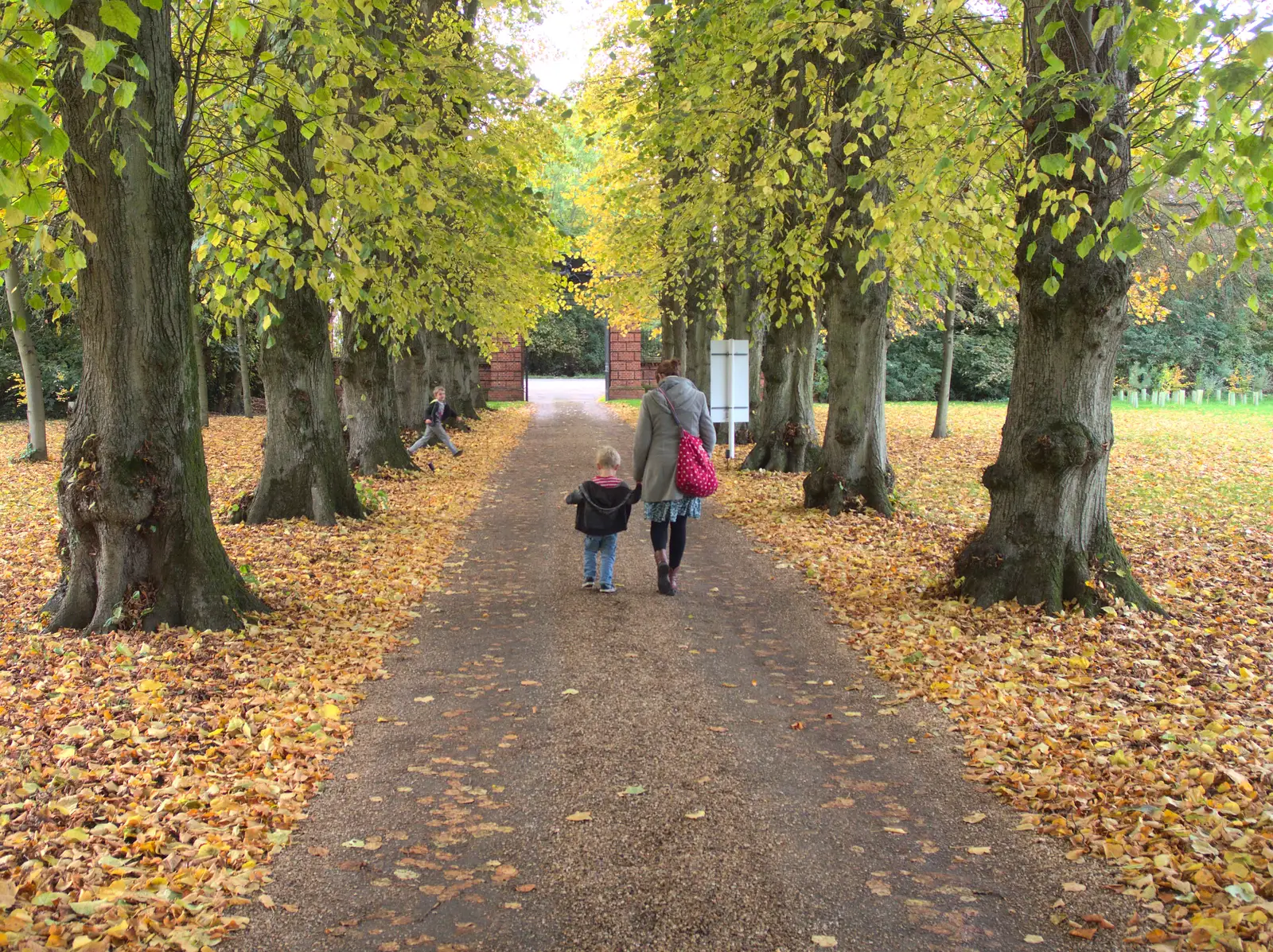 Harry and Isobel head off to The Swan, from Apple Picking and The BBs at Framingham Earl, Norfolk - 25th October 2015