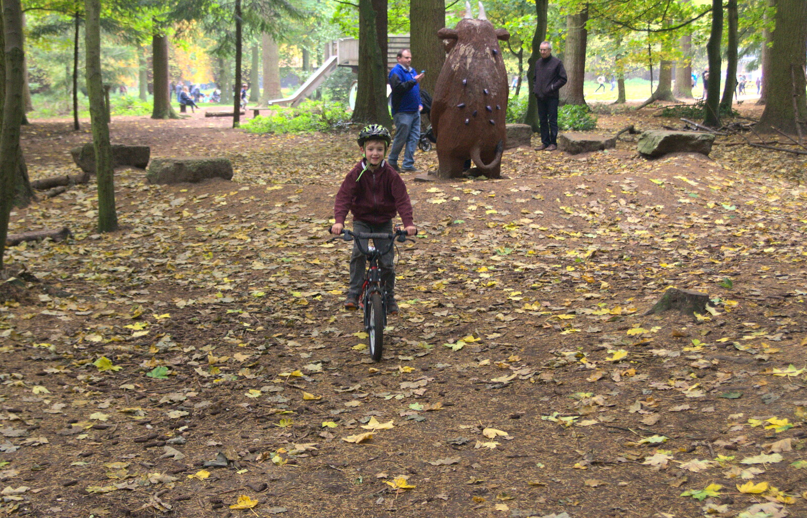 Fred on his bike from A Day at High Lodge, Brandon Forest, Suffolk - 26th October 2015