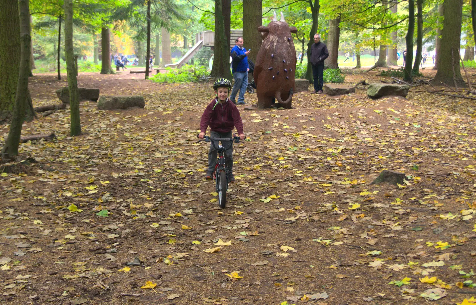 Fred on his bike, from A Day at High Lodge, Brandon Forest, Suffolk - 26th October 2015