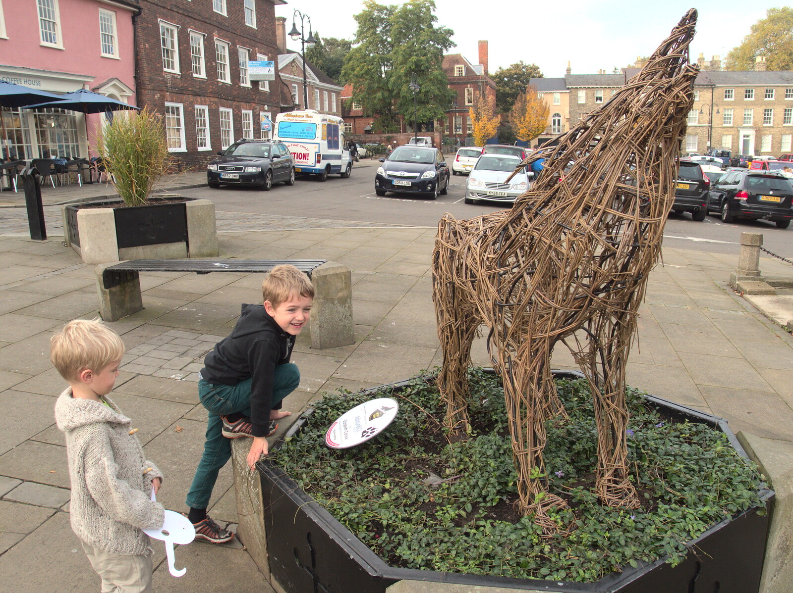 There are a load of wolves scattered around Bury from Abbey Gardens in Autumn, Bury St. Edmunds, Suffolk - 27th October 2015