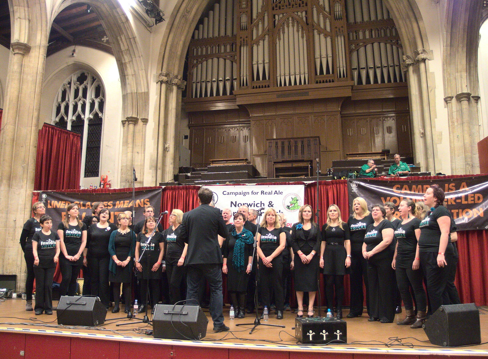Invidia Voices do their thing in St. Andrew's Hall from The 38th Norwich Beer Festival, Norwich, Norfolk - 28th October 2015
