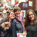 Isobel, Sarah and Suey at the bar, The 38th Norwich Beer Festival, Norwich, Norfolk - 28th October 2015