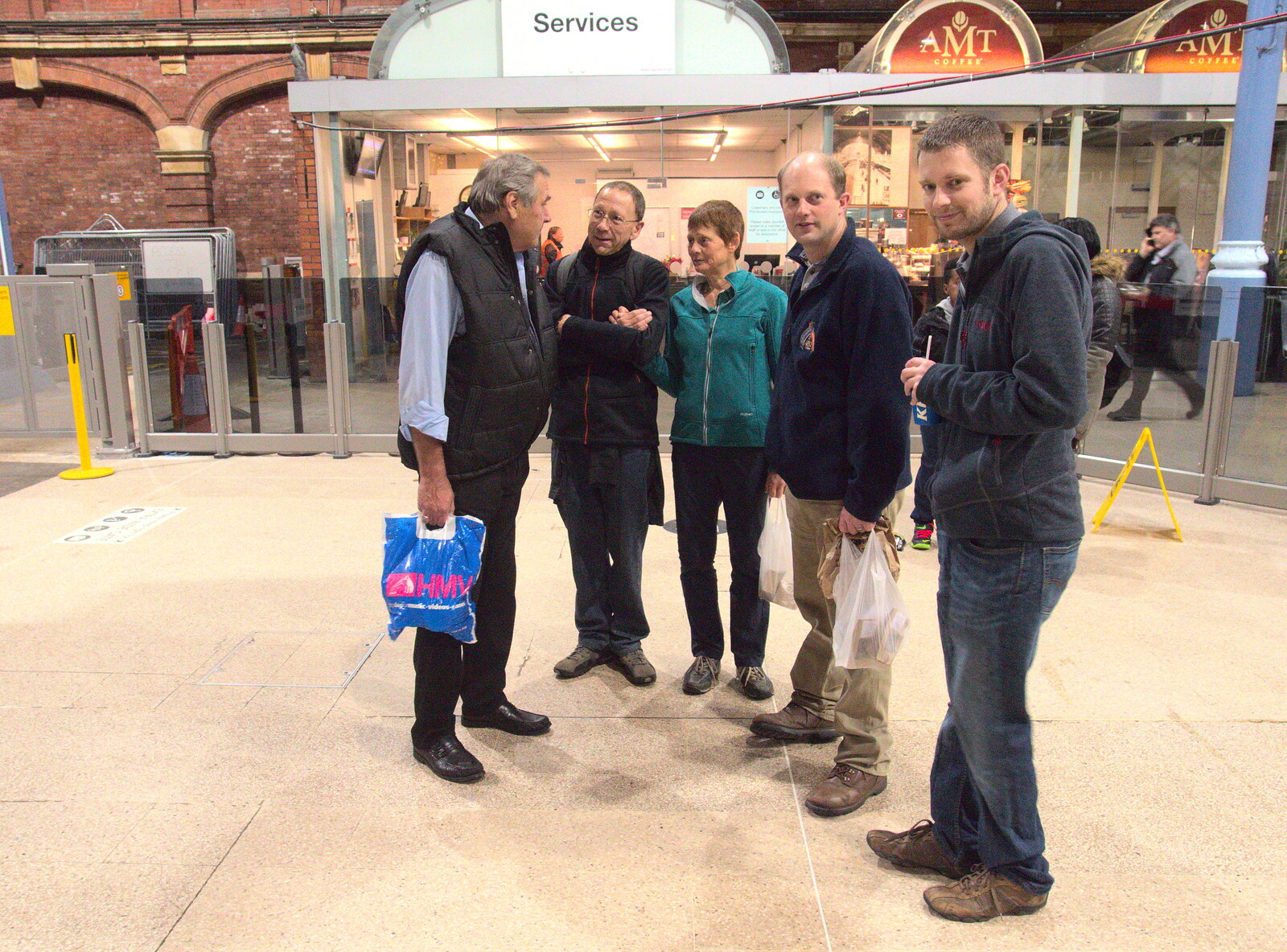 Alan and the gang hang around for the train from The 38th Norwich Beer Festival, Norwich, Norfolk - 28th October 2015