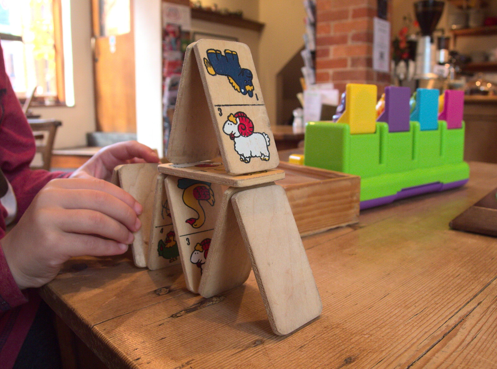 Fred makes a house of cards from John Willy's 65th and Other Stories, The Swan, Brome, Suffolk - 31st October 2015