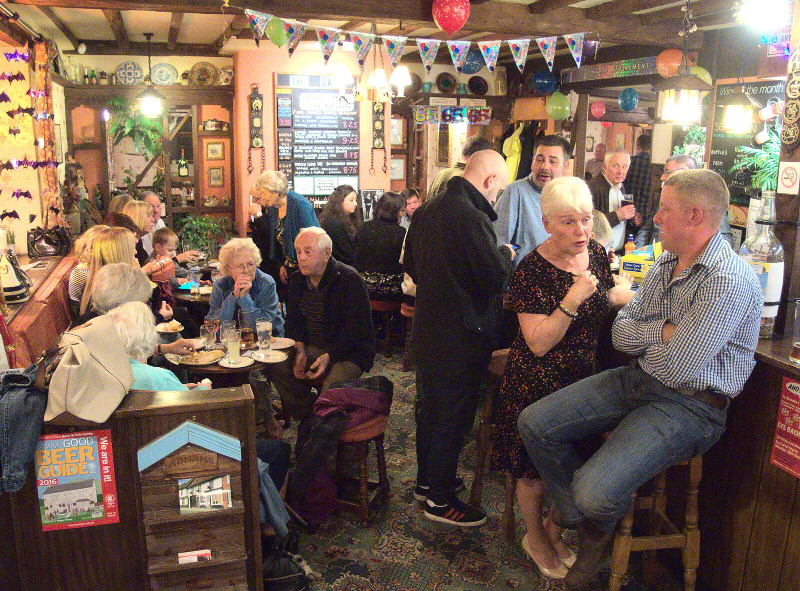 A pub full of people from John Willy's 65th and Other Stories, The Swan, Brome, Suffolk - 31st October 2015