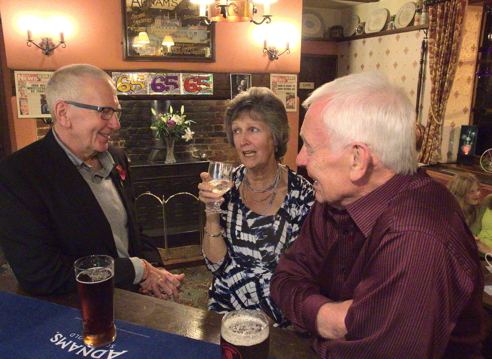 John Willy with Jill and Colin from John Willy's 65th and Other Stories, The Swan, Brome, Suffolk - 31st October 2015